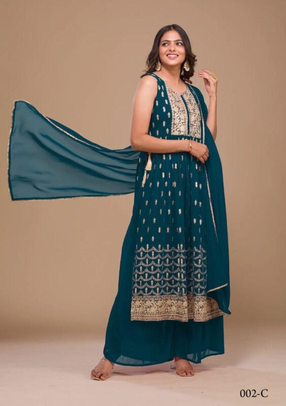 Pastel Blue Cocktail Party Wear Readymade Saree