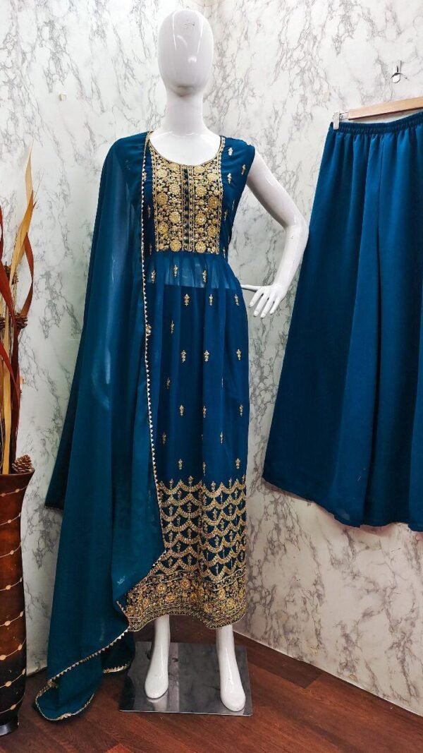 Blue Colour New Party Wear Readymade Collection Suit