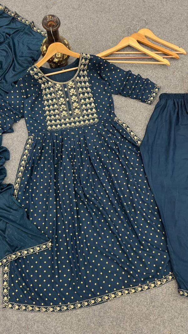 Blue Colour New Reyon beautiful suit