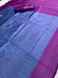Blue Colour SOFT LICHI SILK CLOTH Sarees