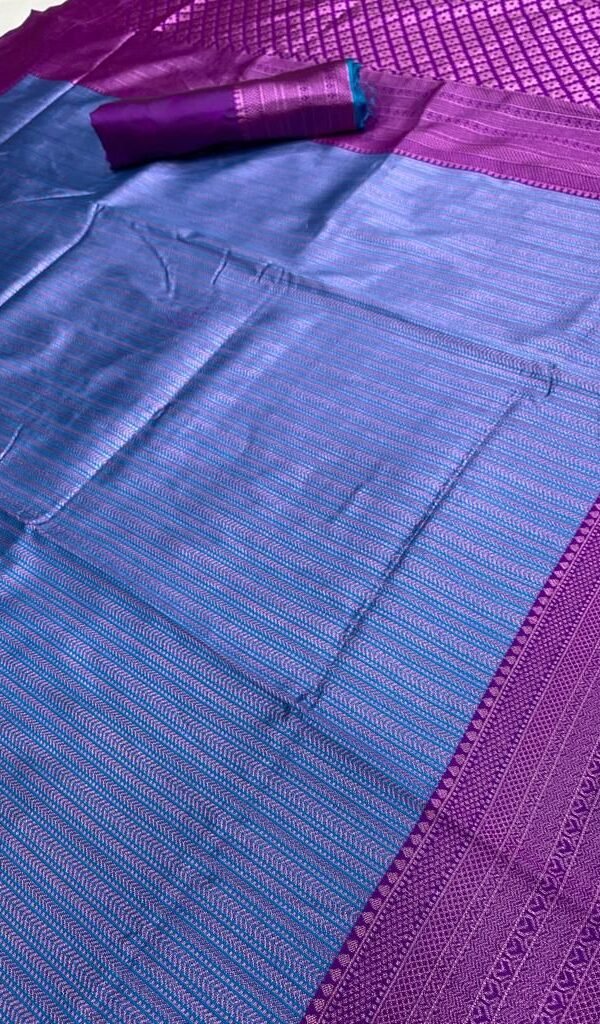 Blue Colour SOFT LICHI SILK CLOTH Sarees