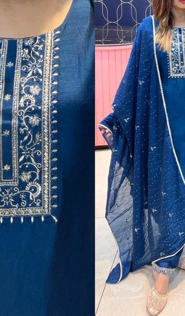 Blue Colour Viscose Rayon Kurti