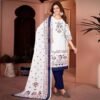 Blue White Colour Beautiful printed Maslin kurta