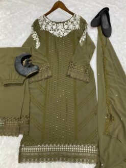 Brown Colour GEORGETTE WITH SEQUENCE EMBROIDERY WORK Suit