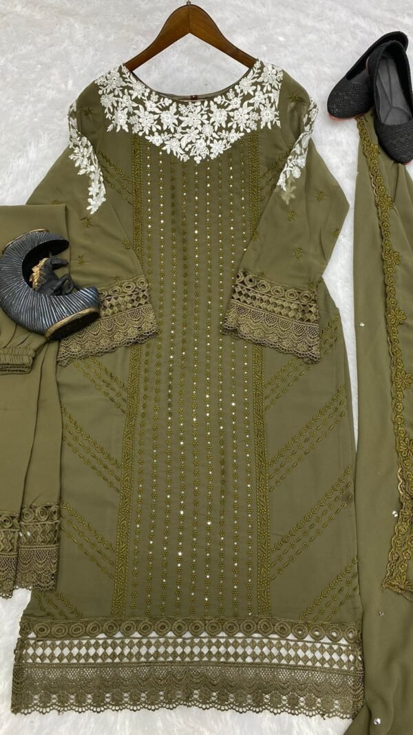 Brown Colour GEORGETTE WITH SEQUENCE EMBROIDERY WORK Suit