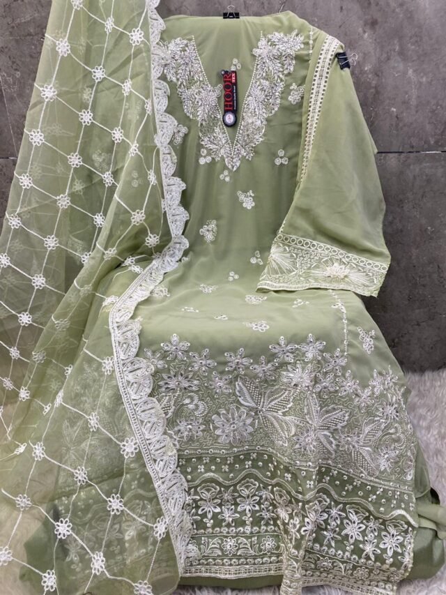 Green Colour FOX GEORGETTE Suits