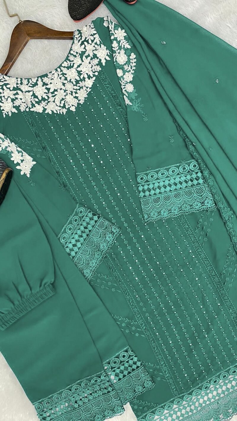 Green Colour GEORGETTE WITH SEQUENCE EMBROIDERY WORK Suit