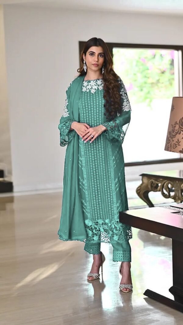 Green Colour GEORGETTE WITH SEQUENCE EMBROIDERY WORK Suit