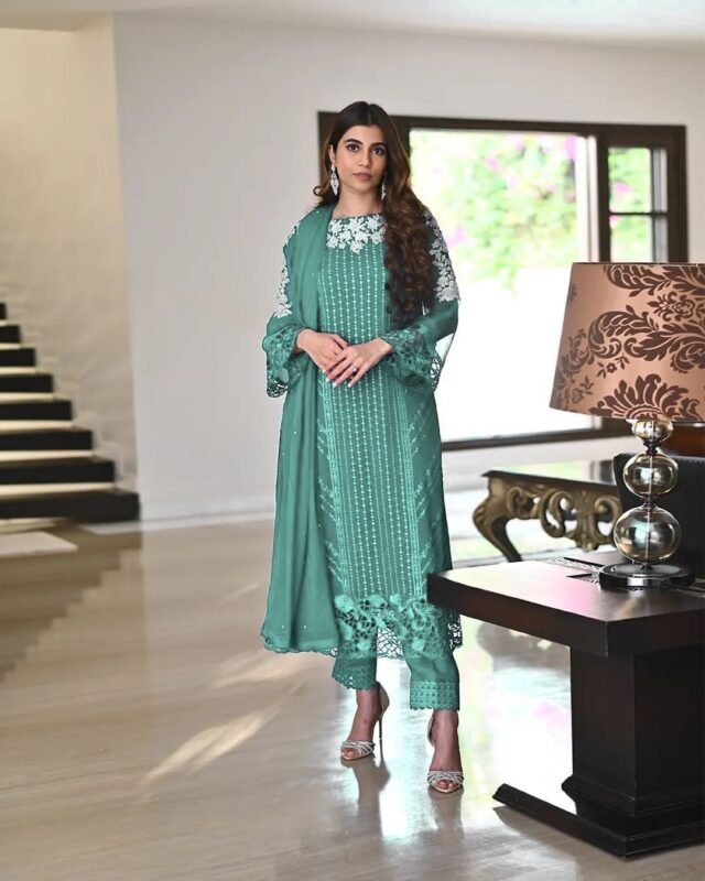 Green Colour GEORGETTE WITH SEQUENCE EMBROIDERY WORK Suit