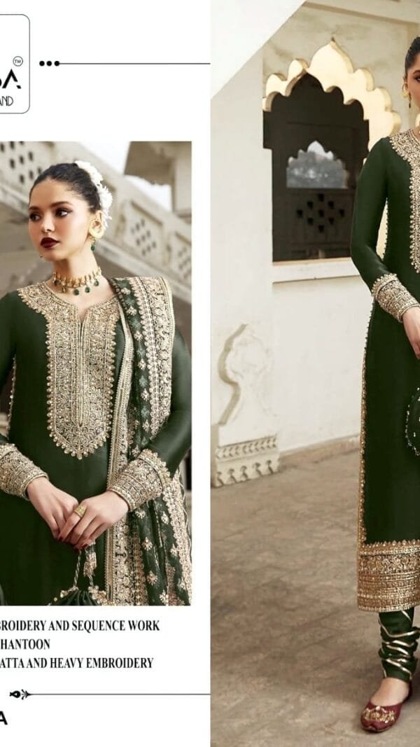Green Colour Heavy Pure Fox Georgette Suits