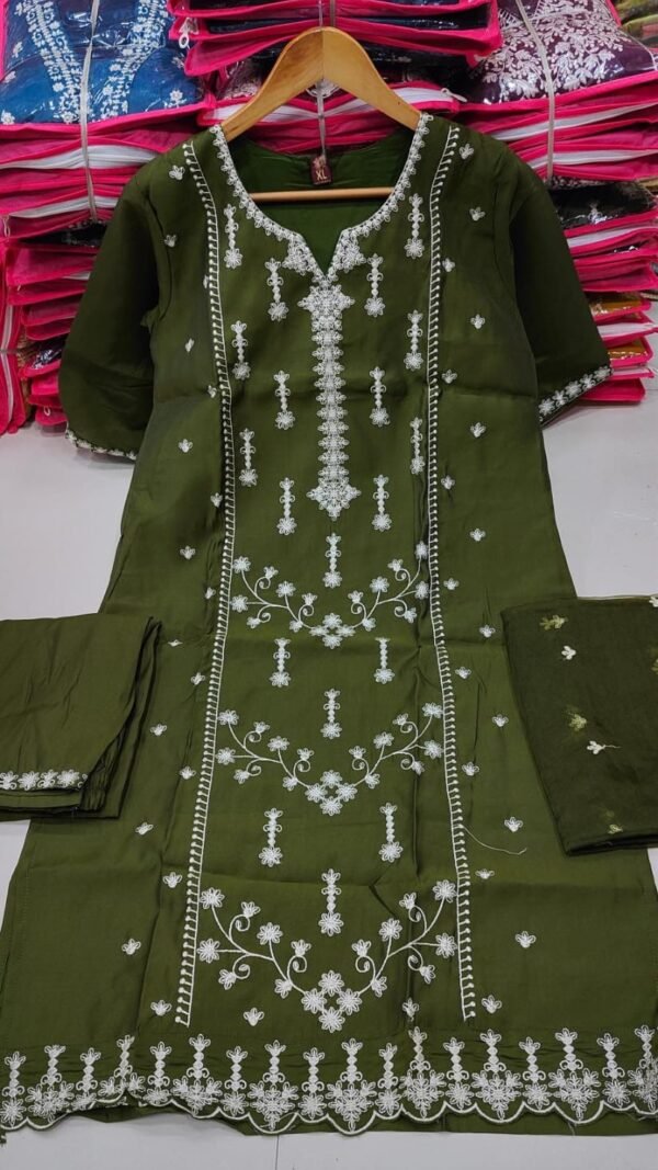 Green Colour Viscos Roman Silk Dresses