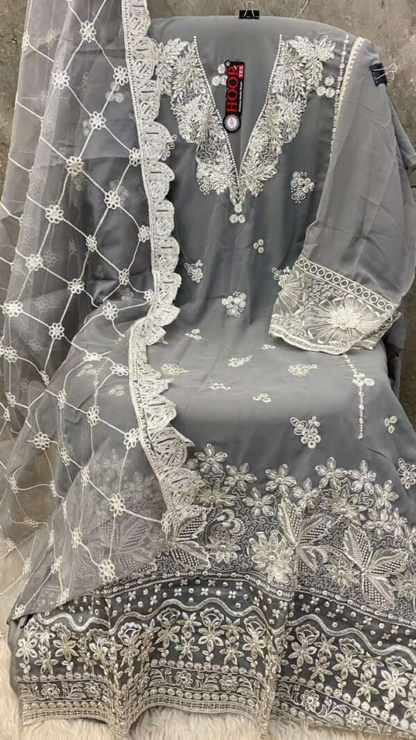 Grey Colour FOX GEORGETTE Suits