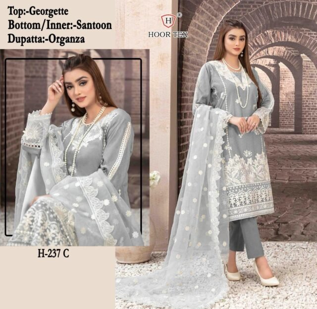 Grey Colour FOX GEORGETTE Suits