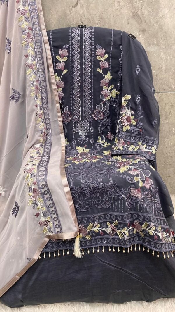 Grey Colour FOX GEORGETTE Suits