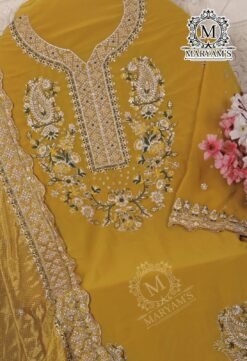 Haldee Colour Heavy Faux Georgette With Embroidery Work