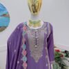 Jambli Colour Chinon Silk Party Top Pent & Dupatta