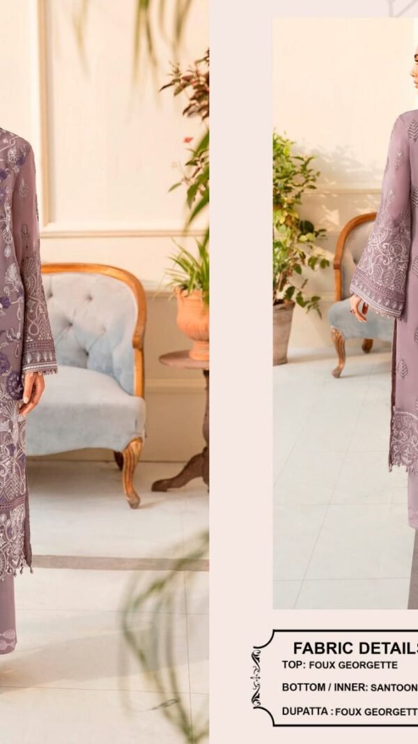 Light Brown Colour Foux Georgette With Heavy Embroidery Suits
