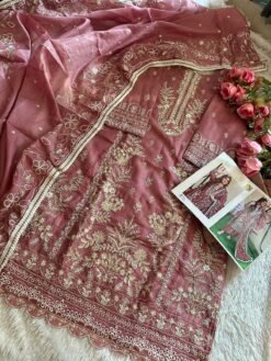 Light Brown Colour Georgette very heavy embroidered Suits