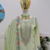 Light Green Colour Chinon Silk Party Top Pent & Dupatta