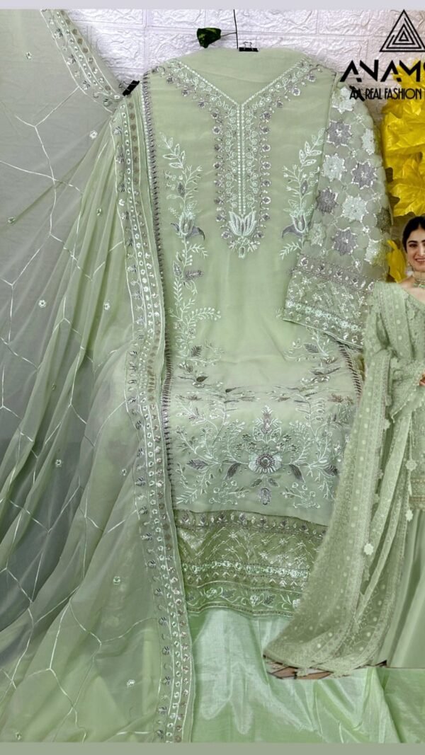 Light Green Colour Heavy Pure Fox Georgette Suits
