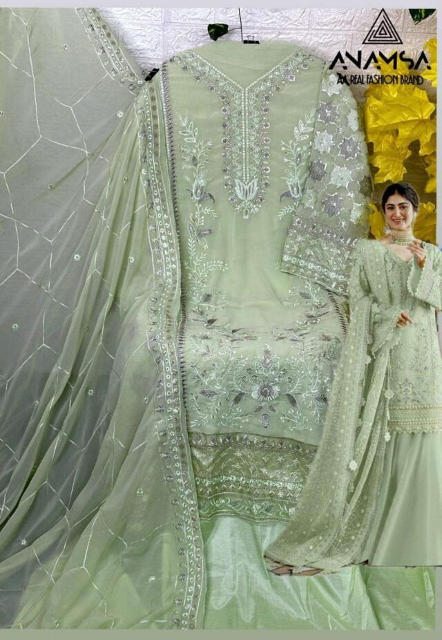 Light Green Heavy Pure Fox Georgette Suits