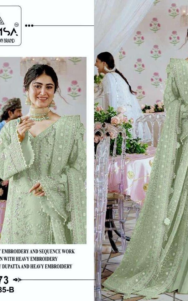 Light Green Heavy Pure Fox Georgette Suits