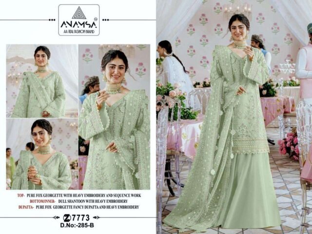 Light Green Heavy Pure Fox Georgette Suits