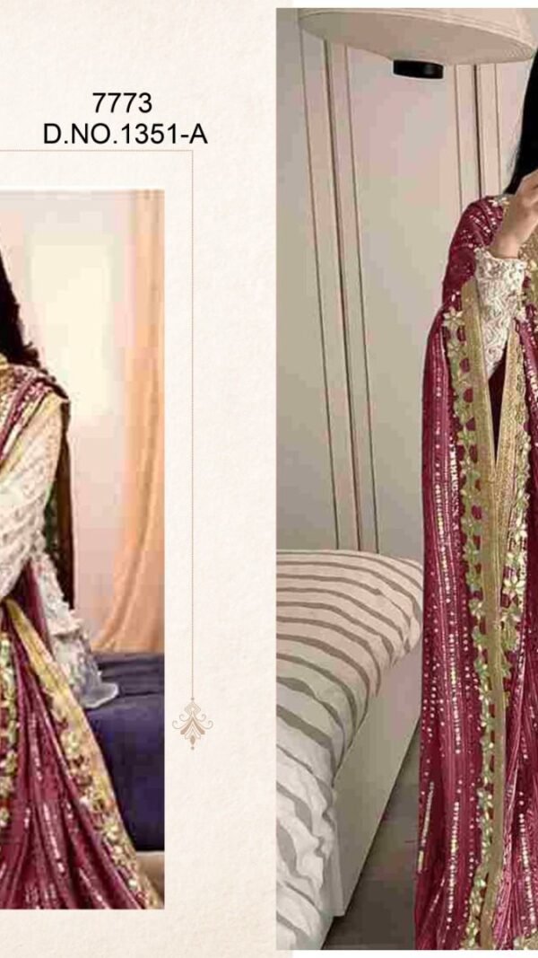 Light Maroon Colour HEAVY FOX GEORGETTE EMBROIDERED Suits