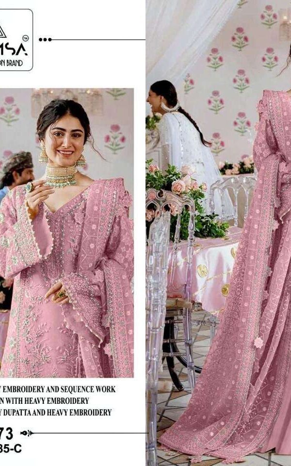 Light Megenta Colour Heavy Pure Fox Georgette Suits