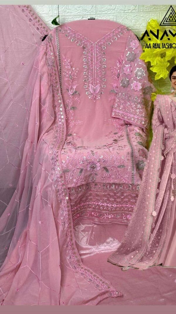 Light Megenta Colour Heavy Pure Fox Georgette Suits