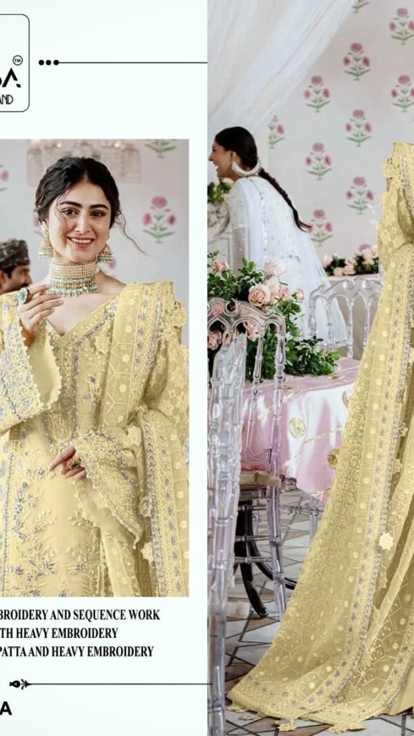 Light Yellow Heavy Pure Fox Georgette Suits