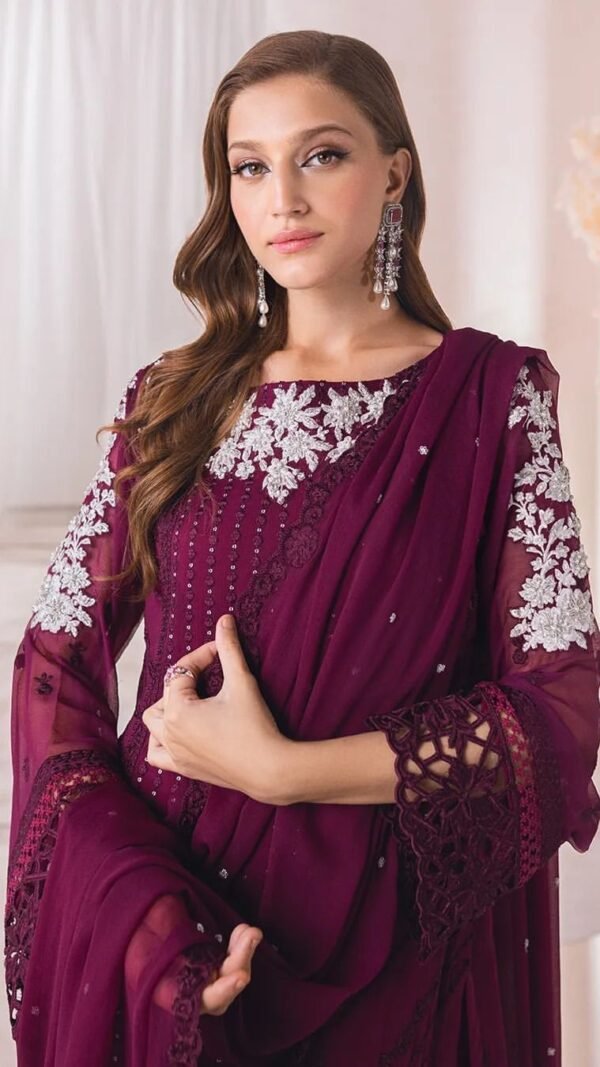 Maroon Colour GEORGETTE WITH SEQUENCE EMBROIDERY WORK Suit