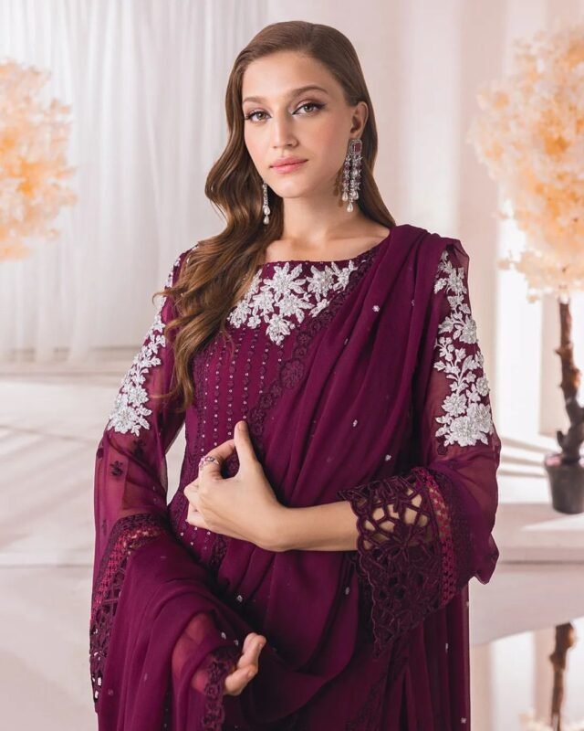 Maroon Colour GEORGETTE WITH SEQUENCE EMBROIDERY WORK Suit