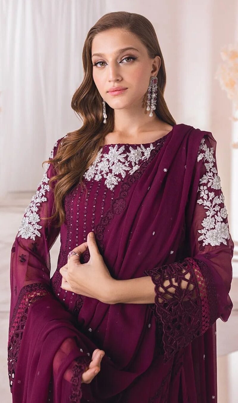 Maroon Colour GEORGETTE WITH SEQUENCE EMBROIDERY WORK Suit