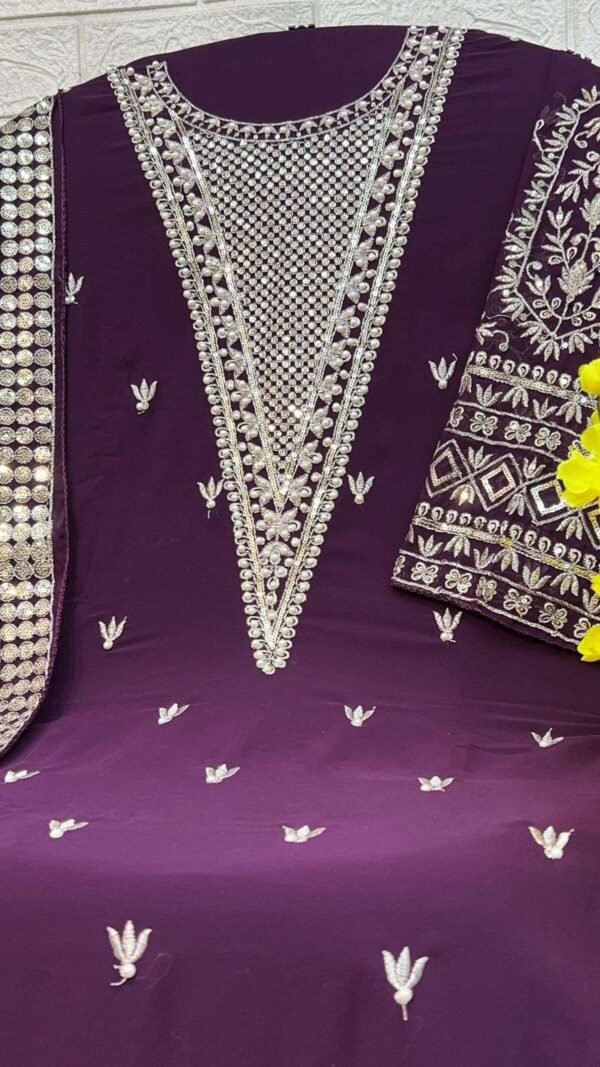 Maroon Colour Georgette With Heavy Embroidered Suits