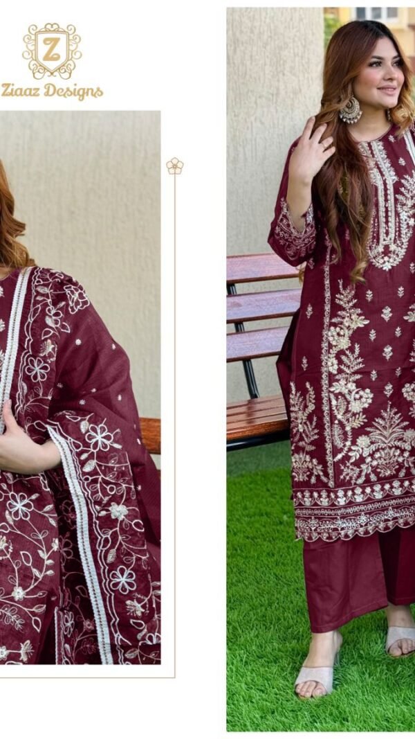 Maroon Colour Georgette very heavy embroidered Suits