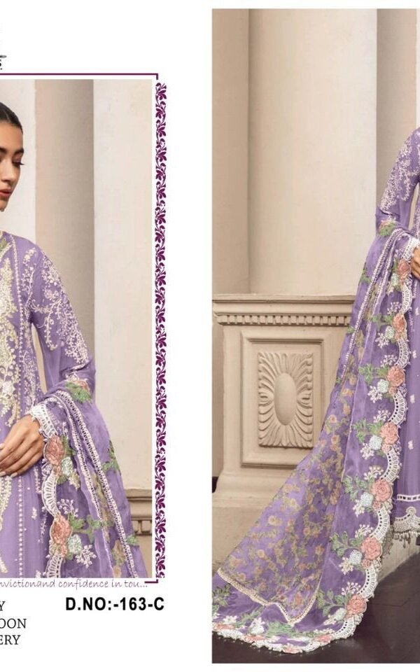 Maroon Colour Heavy Fox Georgette With Embroidery Suits