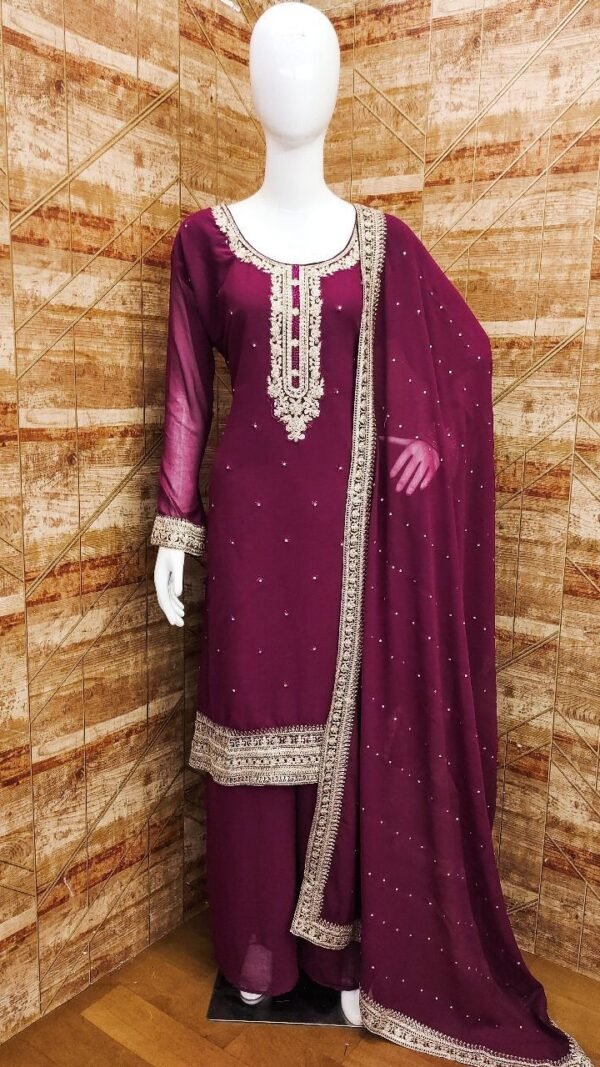 Maroon Colour Heavy Georgett With Sequence Suits