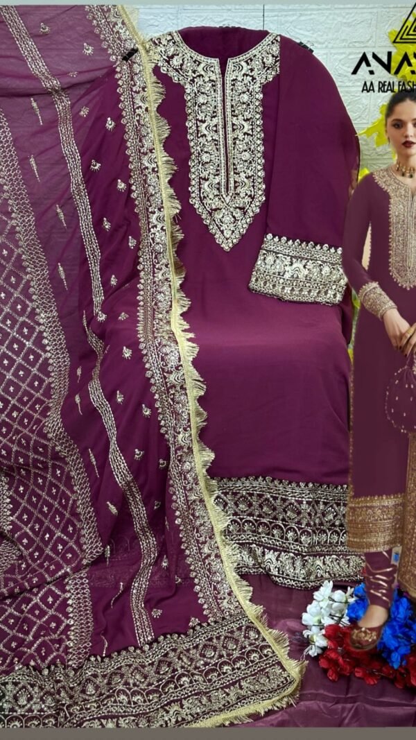 Maroon Colour Heavy Pure Fox Georgette Suits