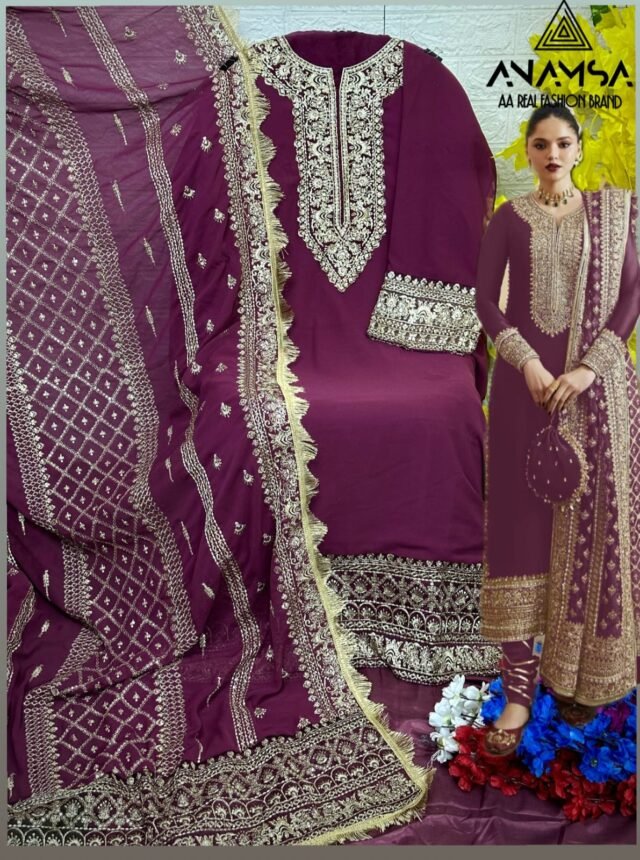 Maroon Colour Heavy Pure Fox Georgette Suits