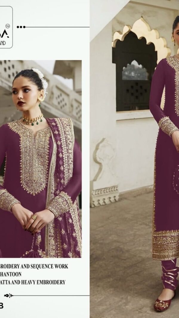 Maroon Colour Heavy Pure Fox Georgette Suits
