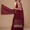 Maroon Colour New Party Wear Readymade Collection Suit