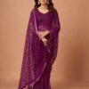 Maroon Colour SOFT NET SAREE