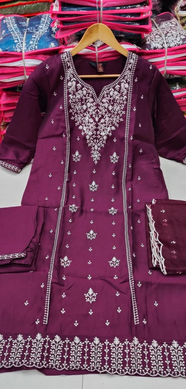 Maroon Colour Viscos Roman Silk Dresses