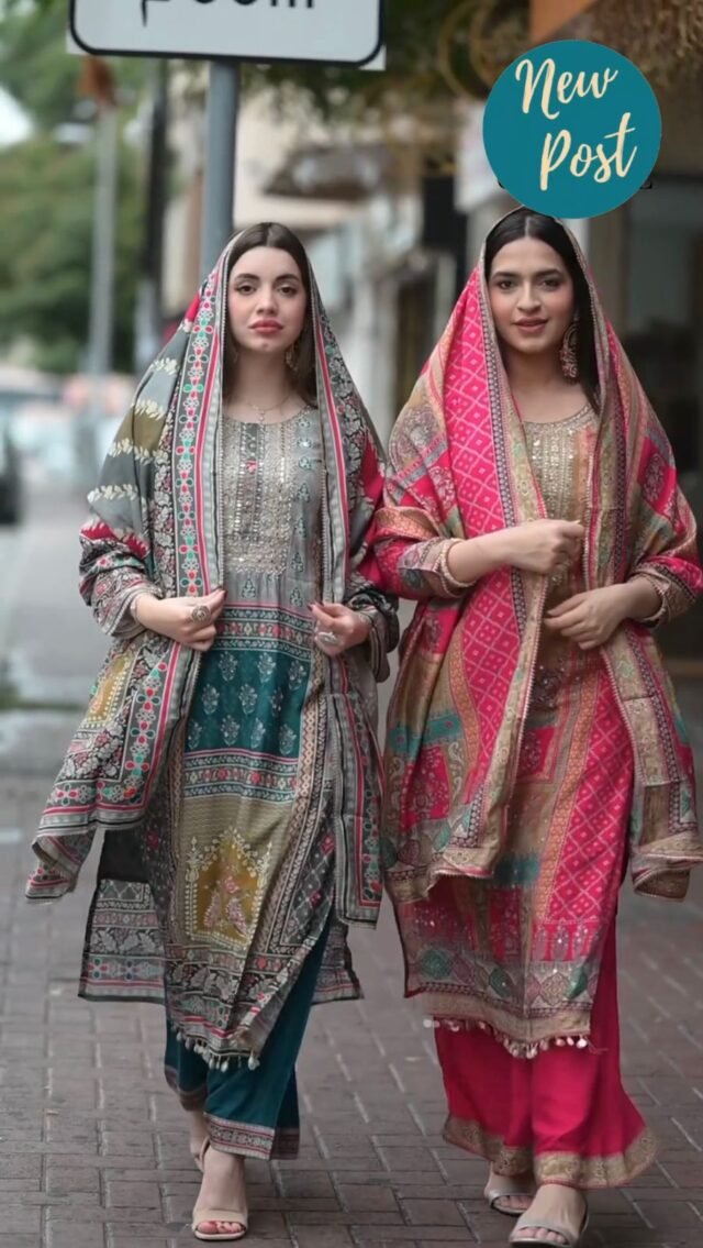 Meganta Colour Maslin Printed,Embroidered Suit