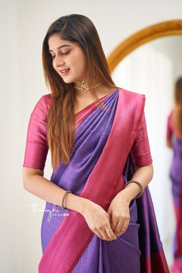 Meganta Colour SOFT LICHI SILK CLOTH Sarees