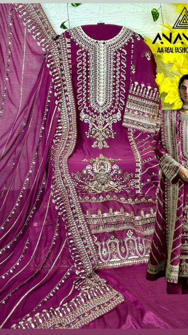 Megenta Colour Heavy Pure Fox Georgette Suits