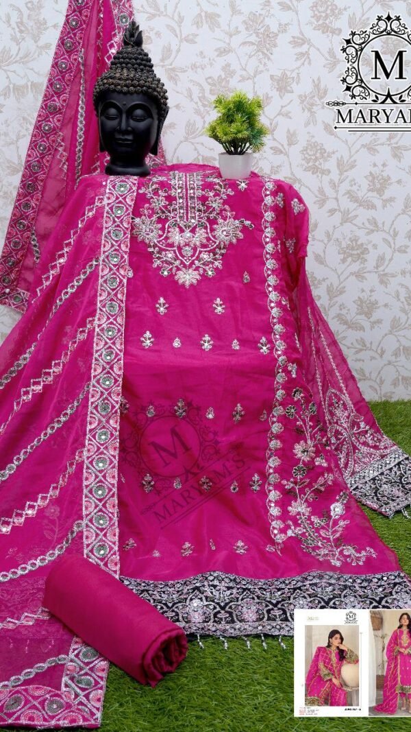 Megenta Colour Heavy Soft Organza Suits