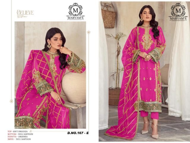 Megenta Colour Heavy Soft Organza Suits