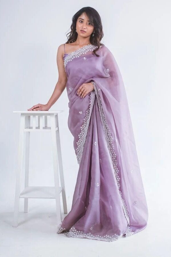 Morpech Colour Shinning pure crystal silk Jimmy choo sarees